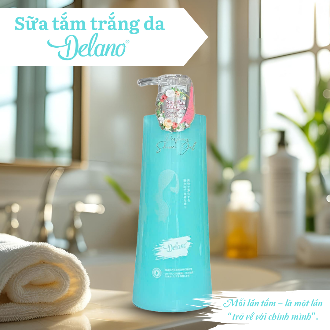 Sữa tắm trắng da dưỡng ẩm Delano 500ML, Sữa tắm hương nước hoa phù hợp với mọi loại da