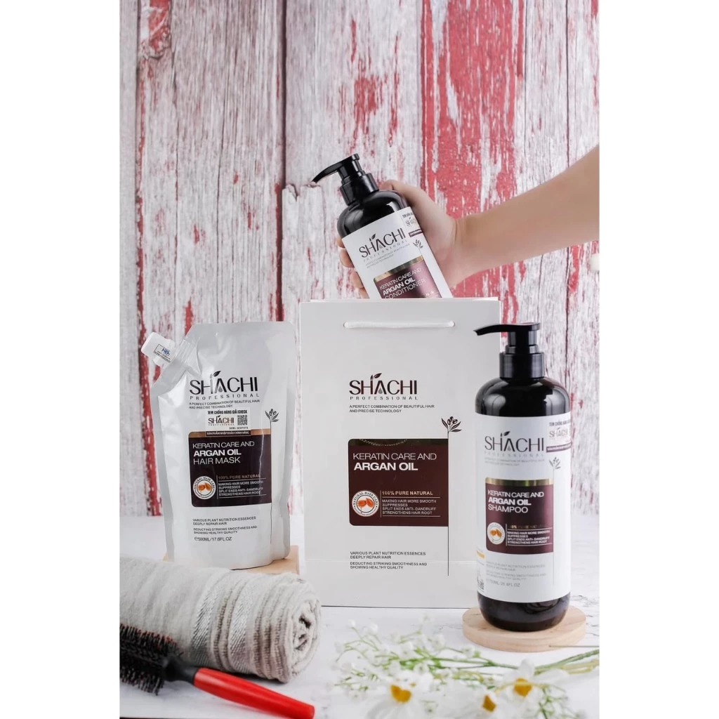 Cặp Gội Xả Biotin & Collagen SHACHI 750ml Chính Hãng – Chống Rụng, Thơm Lâu Tới 48H