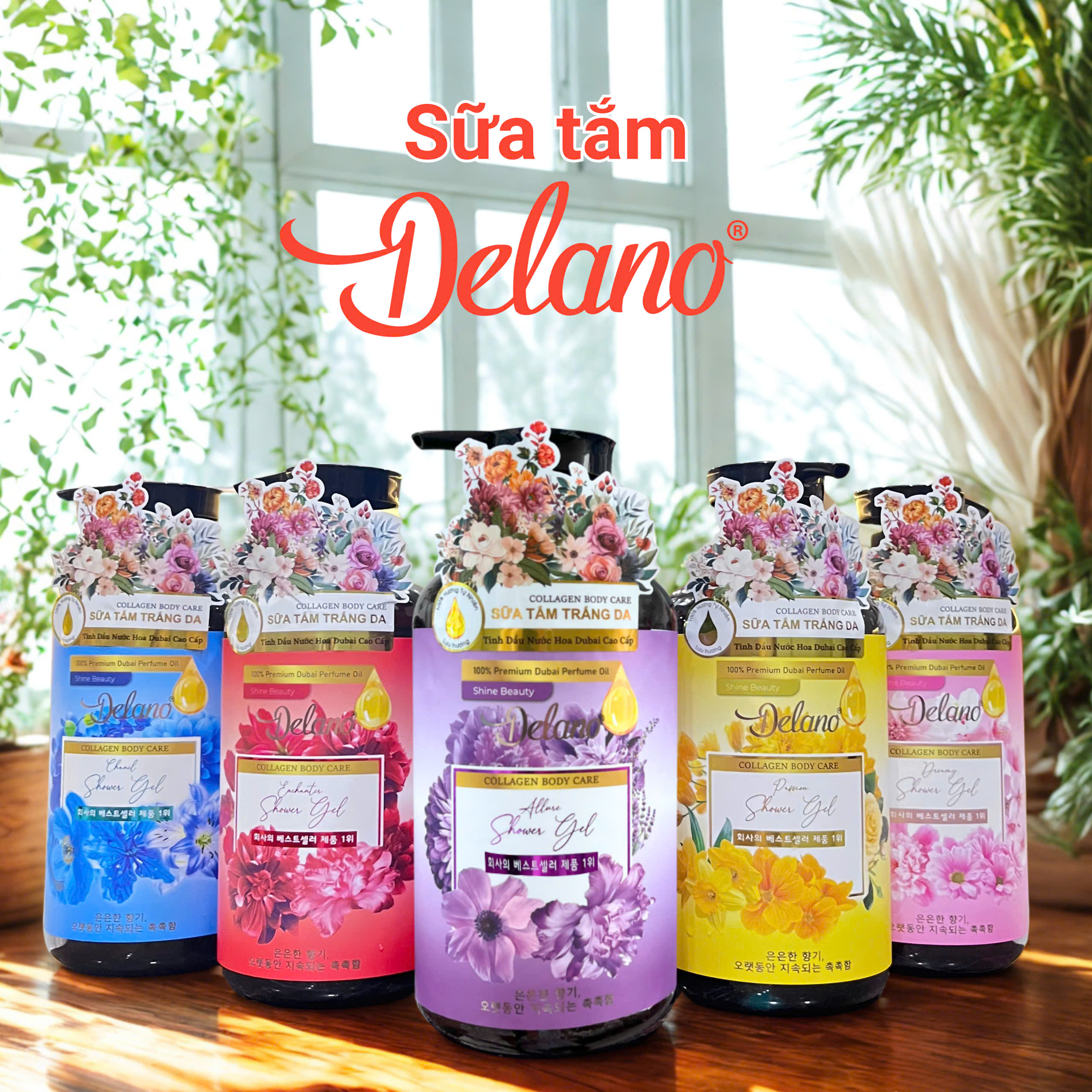 Sữa tắm trắng da dưỡng ẩm Delano 800ML, Sữa tắm hương nước hoa phù hợp với mọi loại da
