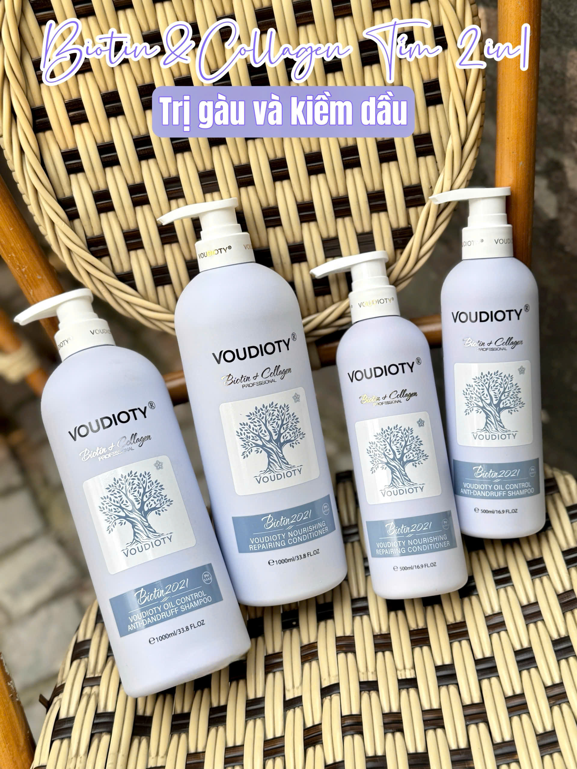 Cặp gội xả biotin collagen voudioty  2021